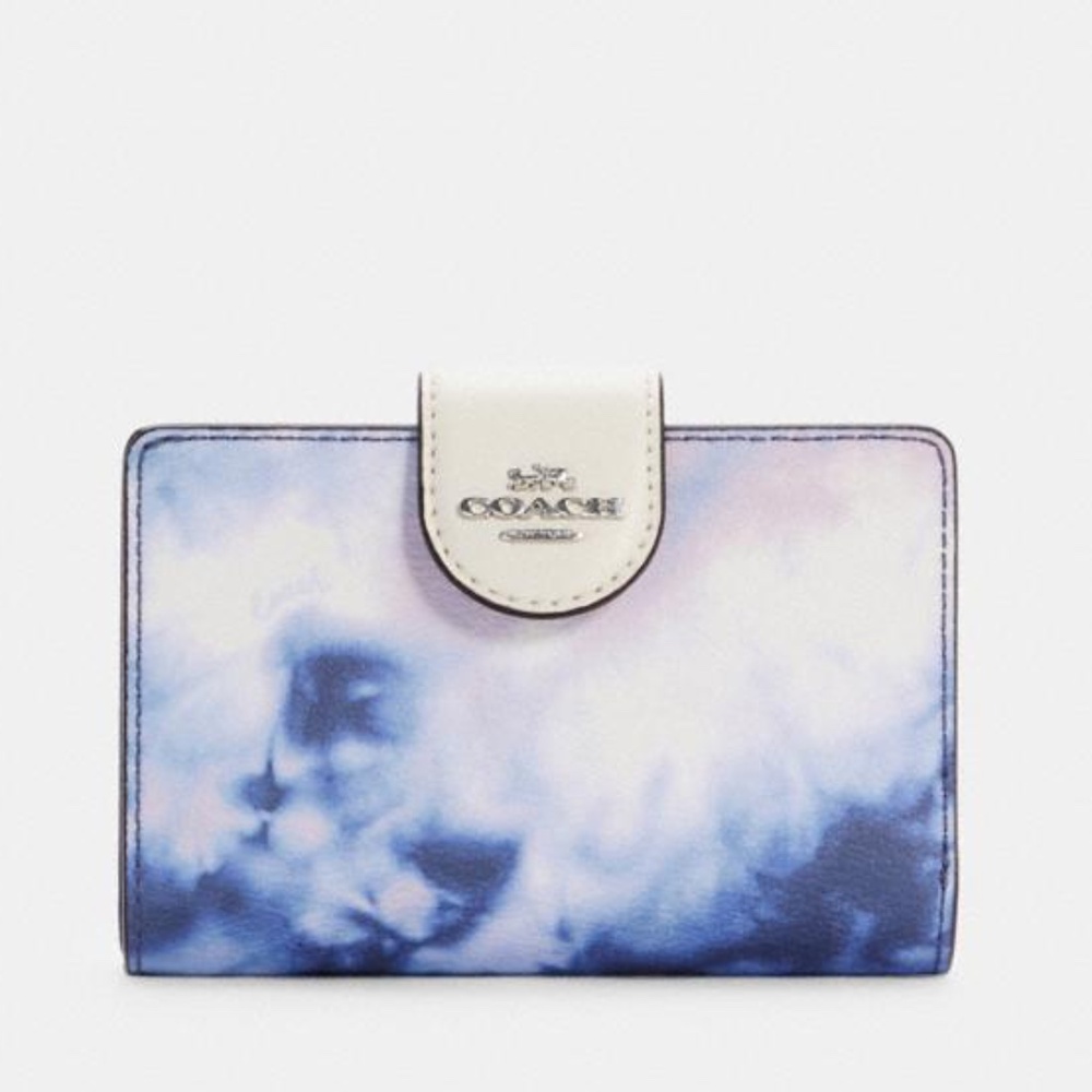 Coach Medium Corner Zip Wallet with Tie Dye Print